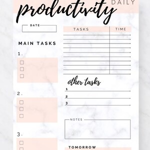 Productivity Planner Insert Free Weekly Planner 2021 A4 & JPG Printable PDF Daily Schedule, Pomodoro Tracker, To Do List, image 2