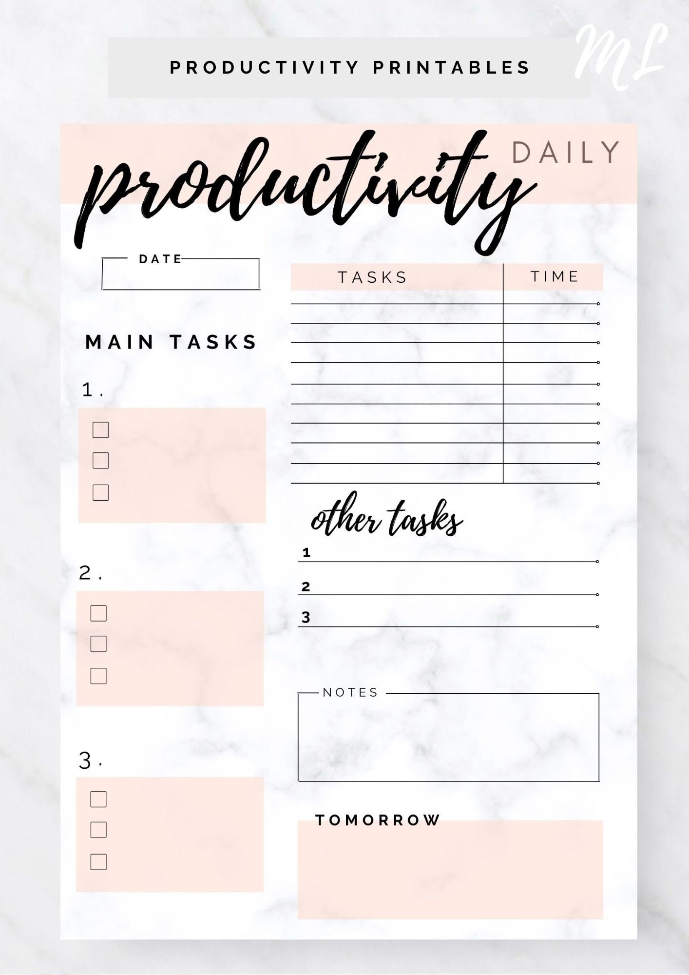 Productivity Planner Insert Free Weekly Planner 2019 A4 & US