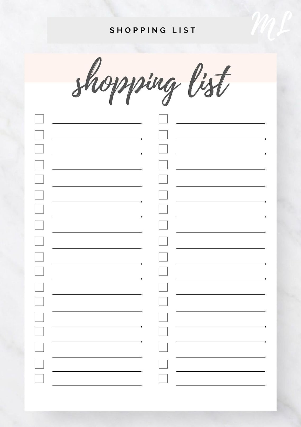 Digital Download Shopping List Printable Store List Shopping List ...