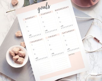 GOAL PLANNER Printable |Goal Printable Goal Worksheet Productivity Planner Digital Planner Instant Download Goal Tracker Setting Worksheet