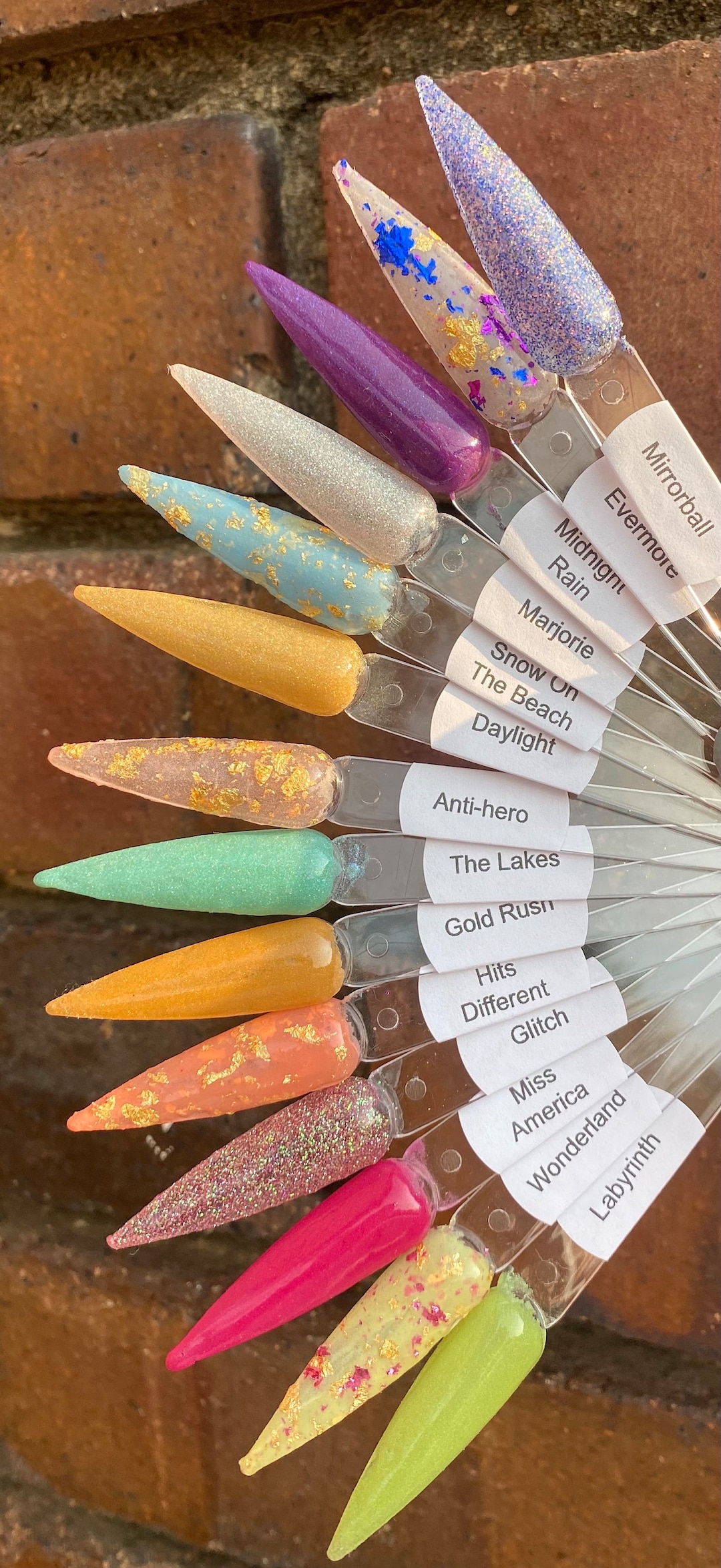 Swifties Collection Nail Dip Powders, Wonderland, Labyrinth , Miss America, Glitch, Gold Rush