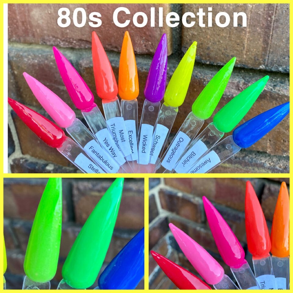 Set of 1080s Colors Neon nail dip powders Nail Art Acrylic & Press On