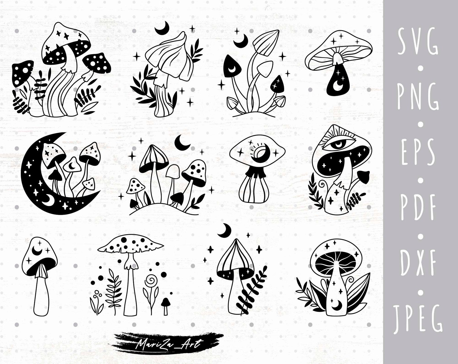 Download Magic Mushroom SVG bundle Floral Mushroom Png clipart | Etsy