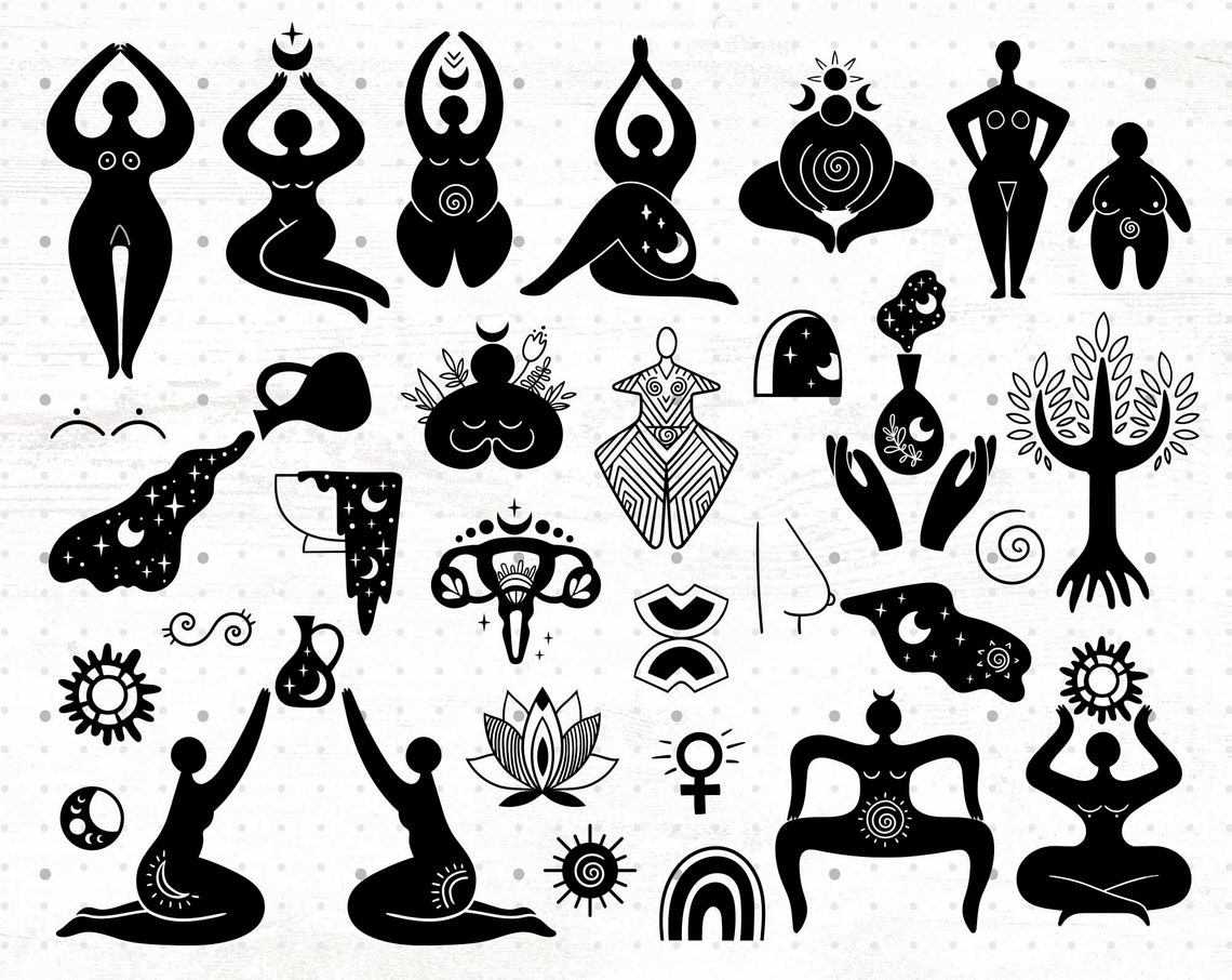 Goddess svg bundle Wiccan spiral Goddess svg cricut files | Etsy