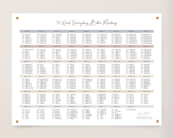 Bible Reading Plan Poster | 52 Week Bible Reading Plan | 365 Days Bible Reading | Weekly Bible Plan | Digital Printable Poster