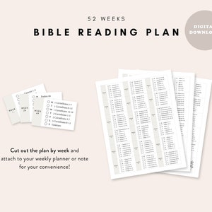 Bible Reading Plan | 52 Week Bible Reading Plan | 365 Days Bible ...