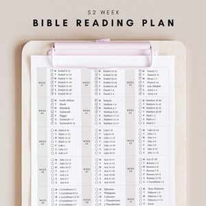 Bible Reading Plan 52 Week Bible Reading Plan 365 Days | Etsy