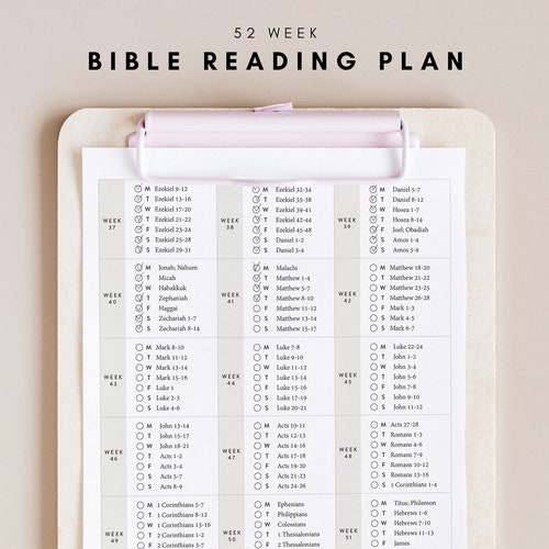 Bible Reading Plan 52 Week Bible Reading Plan 365 Days - Etsy