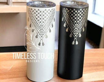 Keffiyeh - Keffiyeh engraved tumbler - Keffiyeh tumbler - Palestine gift - Palestine tumbler