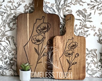 Palestine cutting board - Palestine gift bundle - Mothers day gift - Teacher gift - Palestine poppy - Poppy hand/dish towel