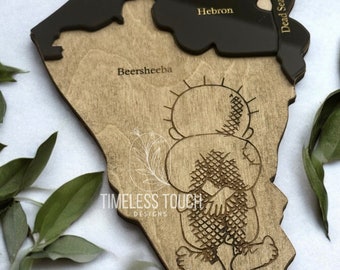 Wood and acrylic Palestine map - Palestine wall map - Palestine gift - Palestine map 1947