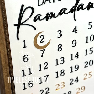 ¡ACTUALIZADO! Calendario de cuenta atrás de Ramadán de madera magnética y acrílico -Calendario de Ramadán - Decoración de Ramadán - Marco hecho a mano personalizado