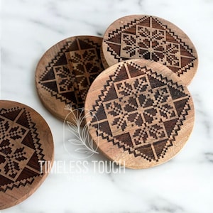 Palestine coasters | Tatreez coasters | Housewarming gift | Custom engraved coasters