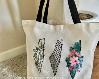 Palestine tote bag - Palestine 3 map tote - Palestine gift