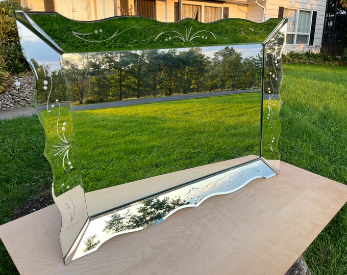 Vintage 1940s Art Deco Beveled Mirror Large 42x60 Etsy