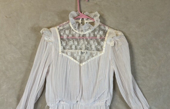 Vintage Act 1 70s Cotton Lace Dress Cottage Core … - image 3