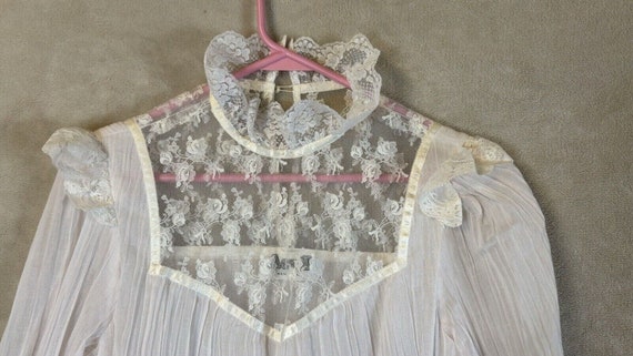 Vintage Act 1 70s Cotton Lace Dress Cottage Core … - image 4