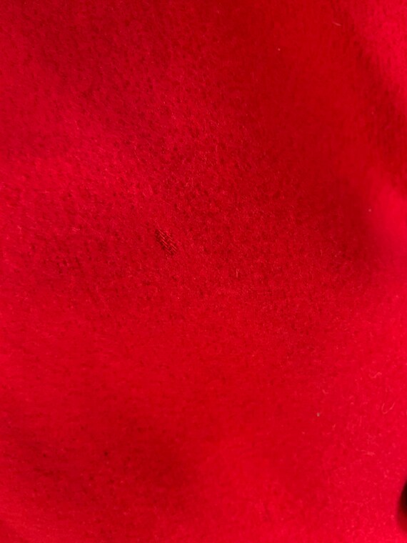 vintage wool red and black velvet Pea coat girls … - image 8