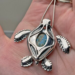 Solid 925 Silver Sea Turtle Pendant, Perfect Gift for Nature Lovers, Ocean Lovers