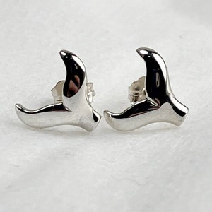Solid Sterling Silver Whale Tail Earrings - Gift For Ocean Enthusiasts - Gift For Nature Lover