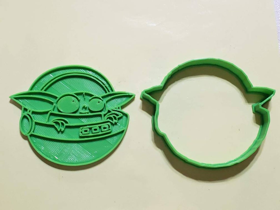 Baby Yoda Cookie Cutter With Detail Impression Disc/star Wars Etsy