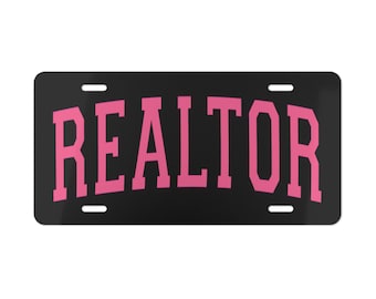 Custom Realtor Vanity Plate, Personalized License Plate, Unique Car Decor, Realtor Gift, Real Estate Marketing, Home Decor