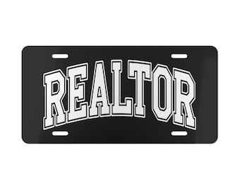 Custom Realtor Vanity Plate, Personalized License Plate, Unique Car Decor, Realtor Gift, Real Estate Marketing, Home Decor