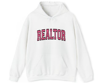 Realtor Hoodie Pink Realtor Letters Unisex Heavy Blend™ Hooded Sweatshirt, realtor gift, realtor apparel