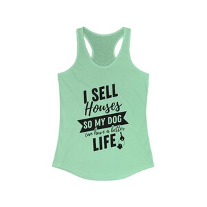Camisa de perro de agente inmobiliario, mamá de perro, tanque de espalda cruzada ideal para mujer, camiseta de bienes raíces, camiseta de agente de bienes raíces, camiseta de agente de bienes raíces