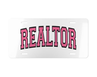 REALTOR license vanity plate, realtor gifts, real estate gifts