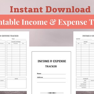 Printable Income And Expense Tracker, Bookkeeping Template, Digital Budget Planner, Small Business Debt Tracker