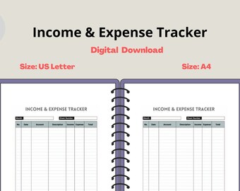 Small Business Income Expense Tracker, Account Money Tracker (Digital Download)