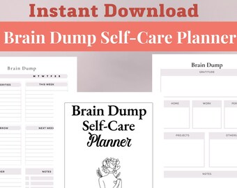 Self-Care Planner, Mindfulness Journal, Brain Dump (Digital Download)