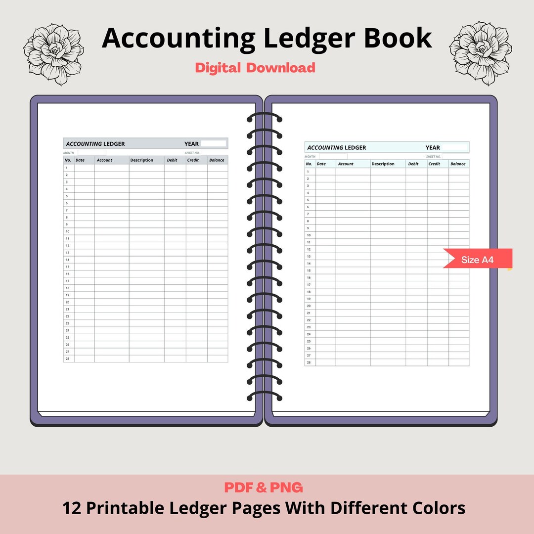 Accounting Ledger Printable Account Tracker Expenses for Small Accounting Ledger Printable Account Tracker Expenses for Small
