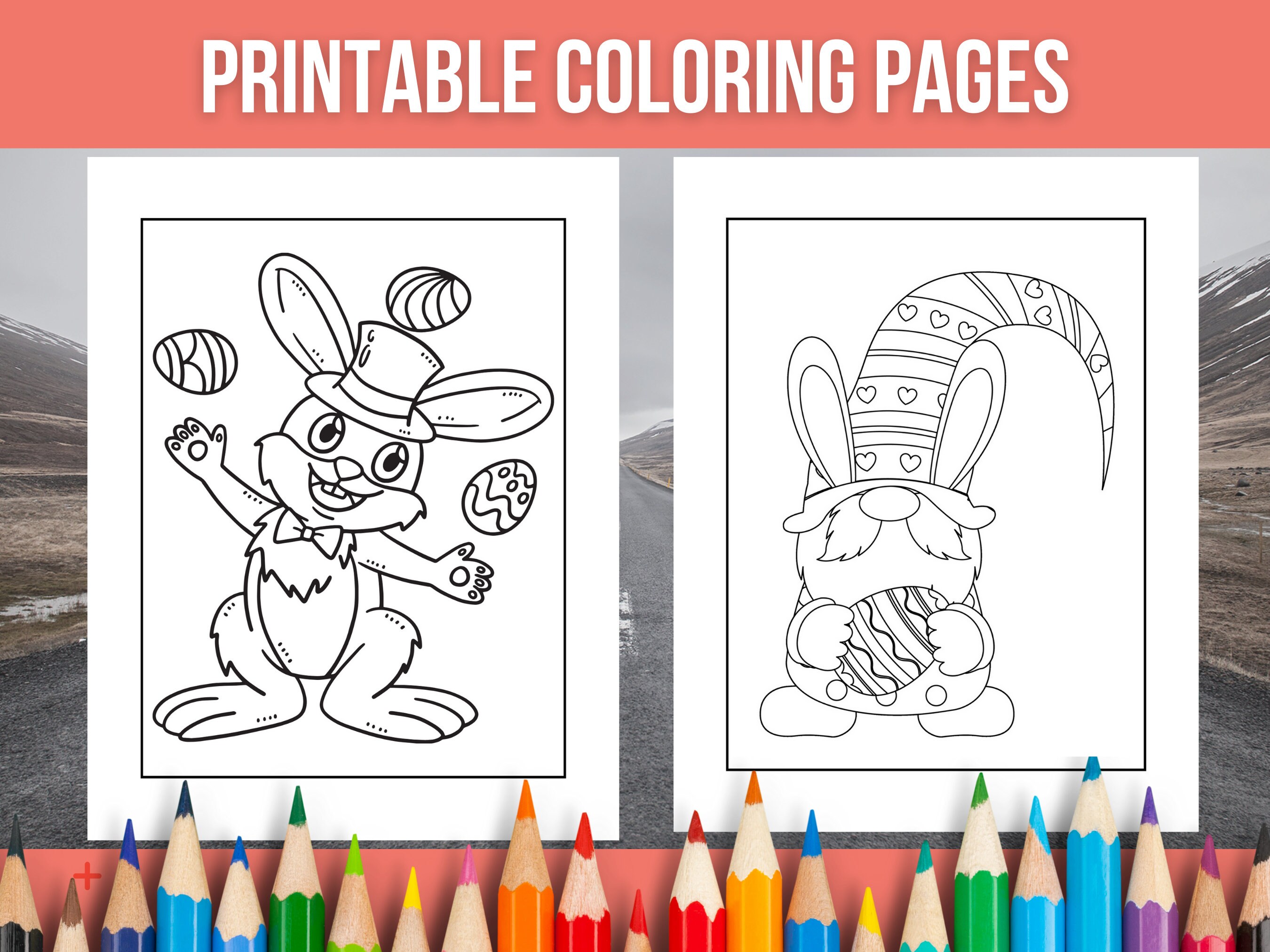Easter Coloring Pages for Kids, 50 Unique Designs (PDF) - Etsy