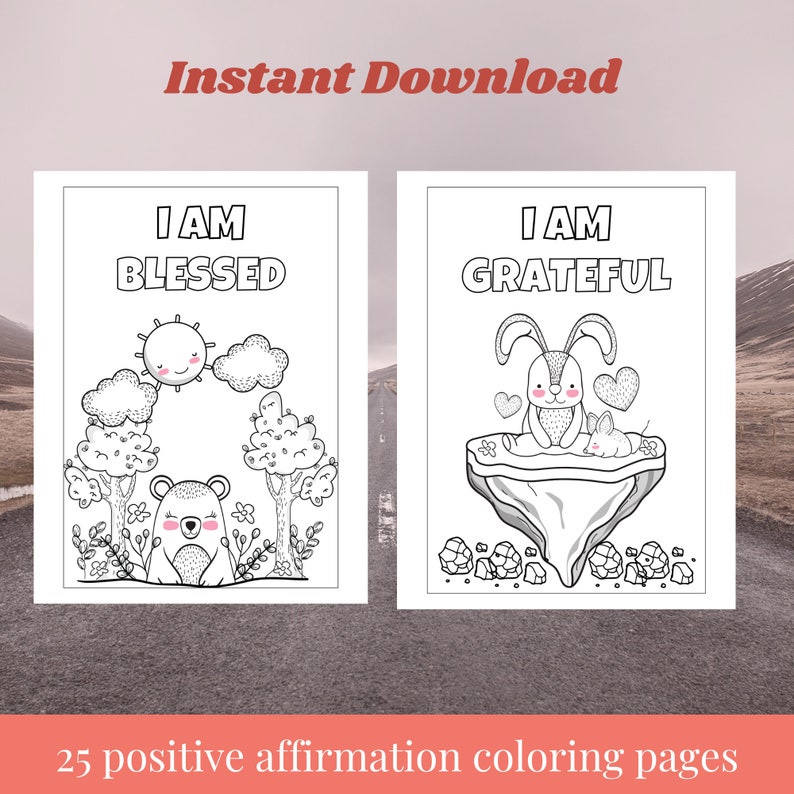 Printable Coloring Pages for Toddlers 25 Positive Affirmation - Etsy