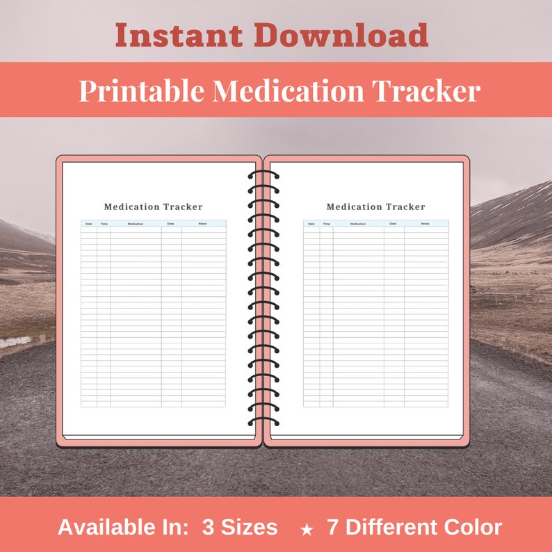 Medication Tracker Printable, Medication Planner Inserts, Medication Log, Instant Download ...