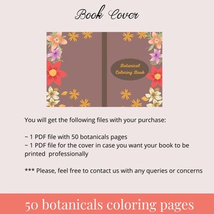 Floral Coloring Book, 50 Botanical Pages for Adults (digital Download ...