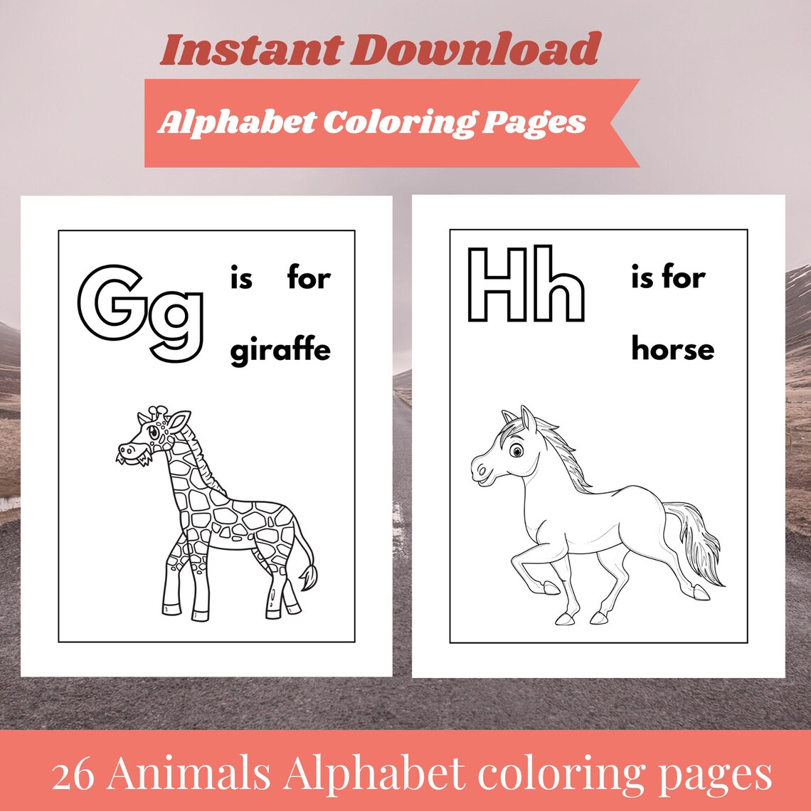 Animal Alphabet Coloring Pages Alphabet Printable Coloring - Etsy