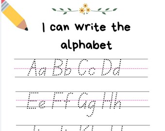 Handwriting Practice Printable Dotted Alphabet Educational - Etsy