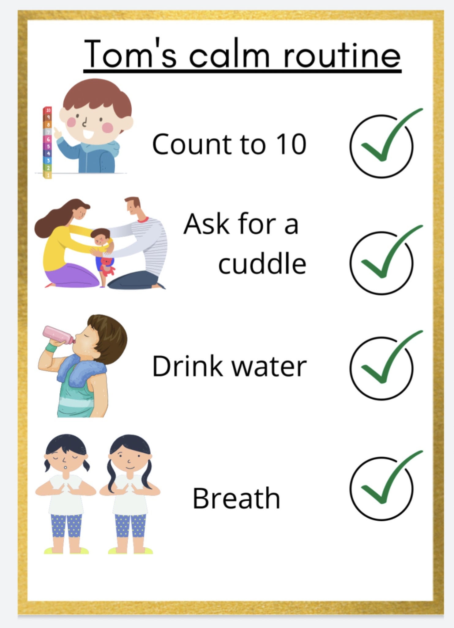 Personalised Toilet Routine Chart bedtime routine Calm Etsy