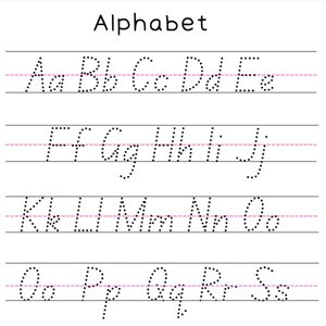 Personalised Kids Pre Cursive Handwriting Practice Download, Handwriting  Printable, Dotted Alphabet, KS1, EYFS, Pre School Teaching 