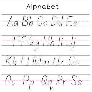 handwriting practice printable dotted words educational eyfs etsy