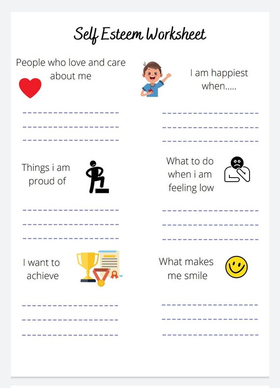 Self Esteem Gratitude Worksheet Children Mental Health, 52 OFF
