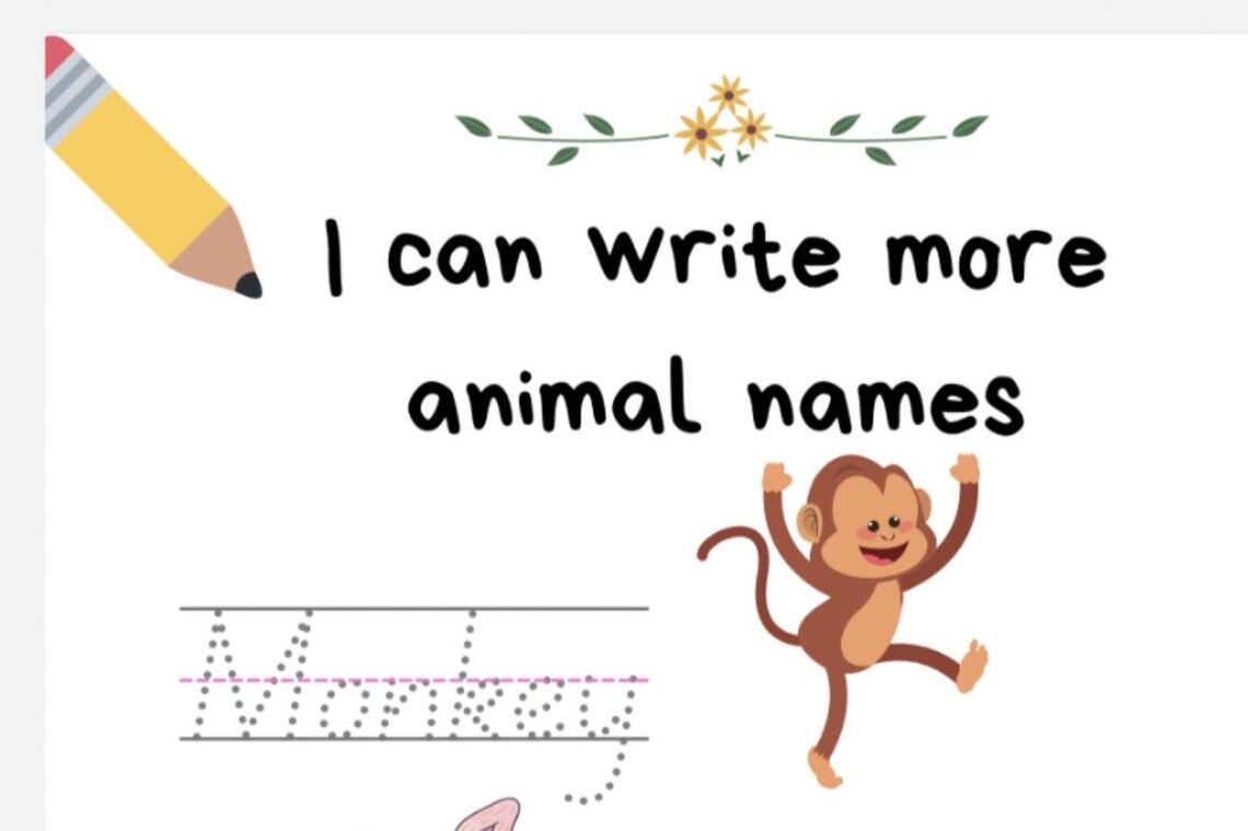 Handwriting Practice Printable Dotted Words Educational EYFS - Etsy