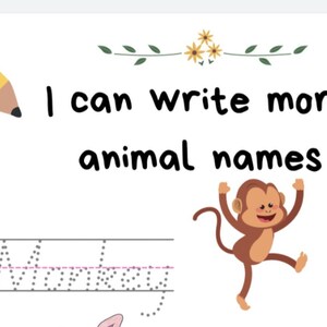 Handwriting Practice Printable Dotted Words Educational EYFS - Etsy