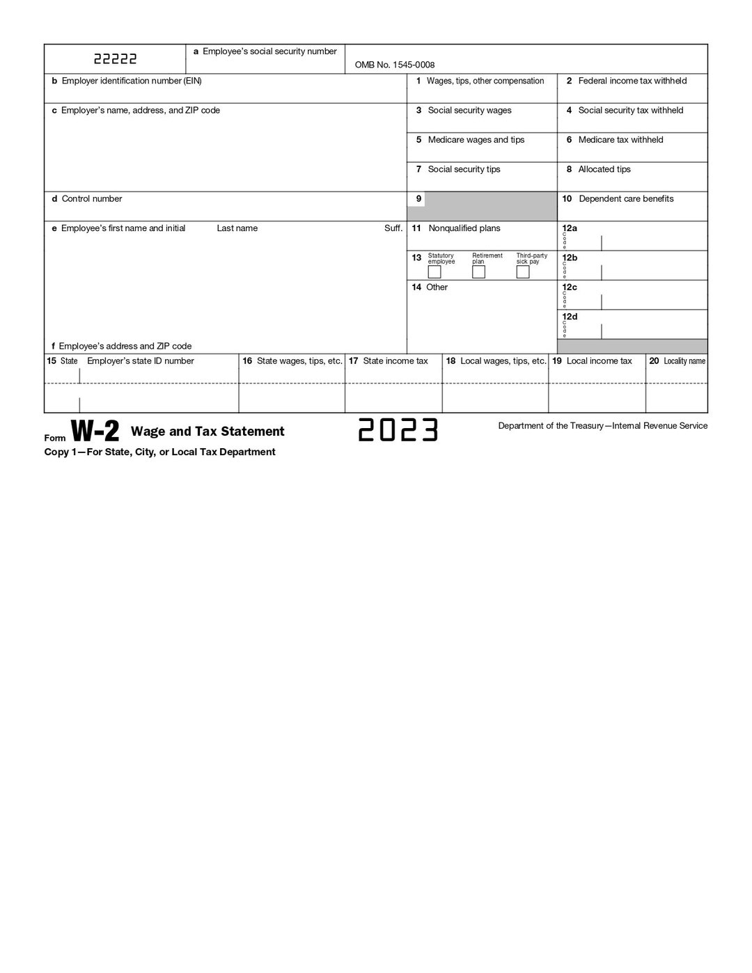 Fillable W2 and W3 Tax Forms 2023 Editable Etsy
