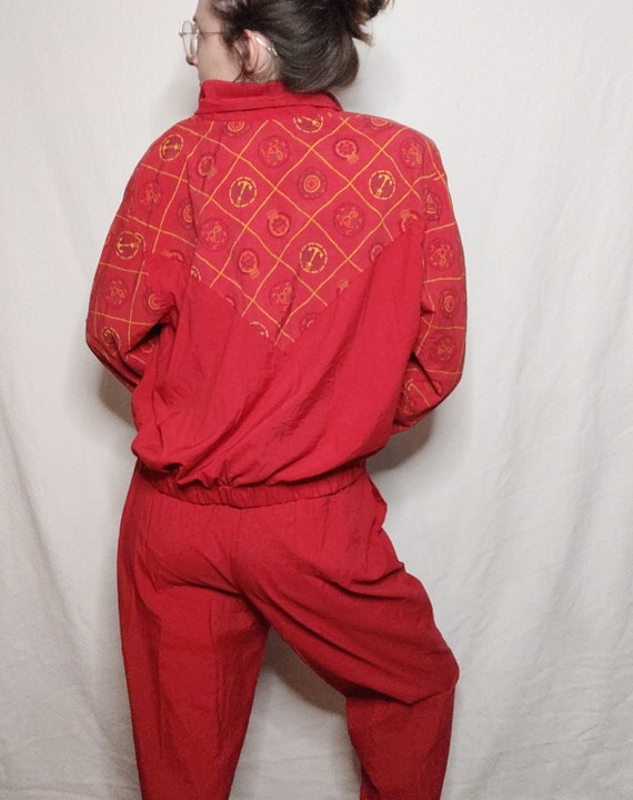 Vintage Red 80s Windbreaker Tracksuit - image 5