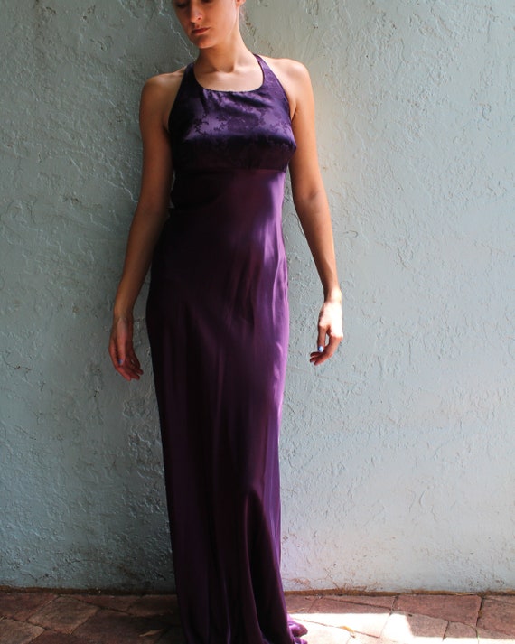 90s Elegant Purple Dress - image 1