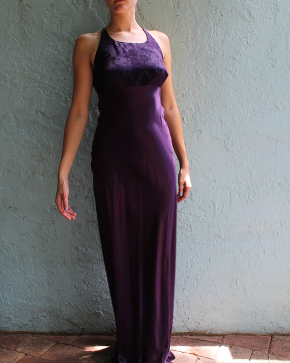 90s Elegant Purple Dress - image 2